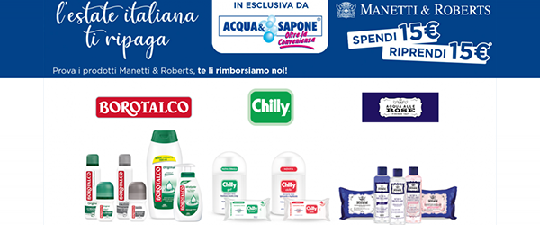 Acqua & Sapone Spendi 15€ riprendi 15€