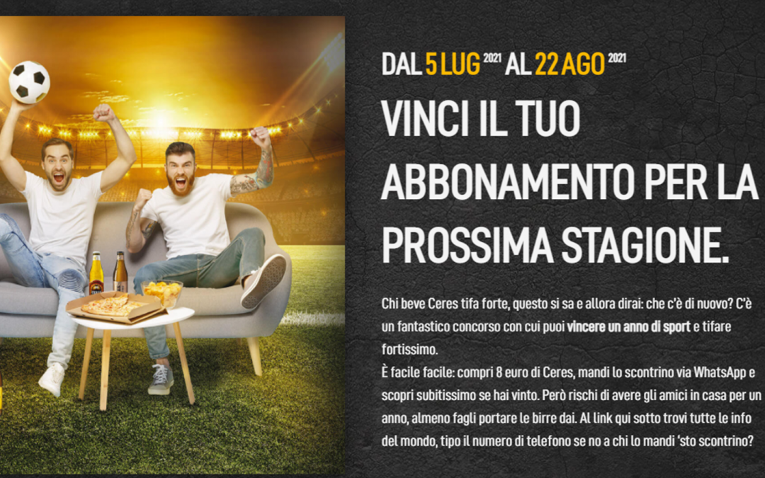 Vinci 12 Mesi di DAZN con il concorso Tifa forte con Ceres