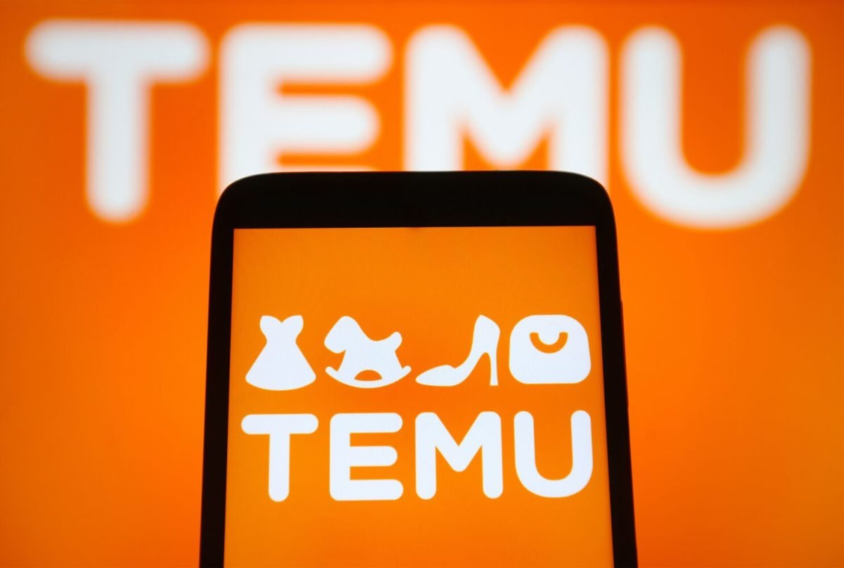 In this photo illustration, Temu, LLC logo seen on a